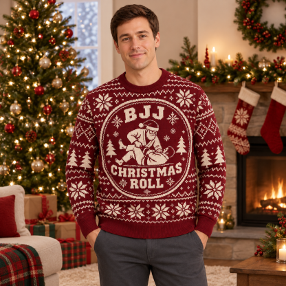 [popular-sweater:PX-24-20:male] BJJ Christmas Roll Ugly Christmas Sweatshirt - Male view