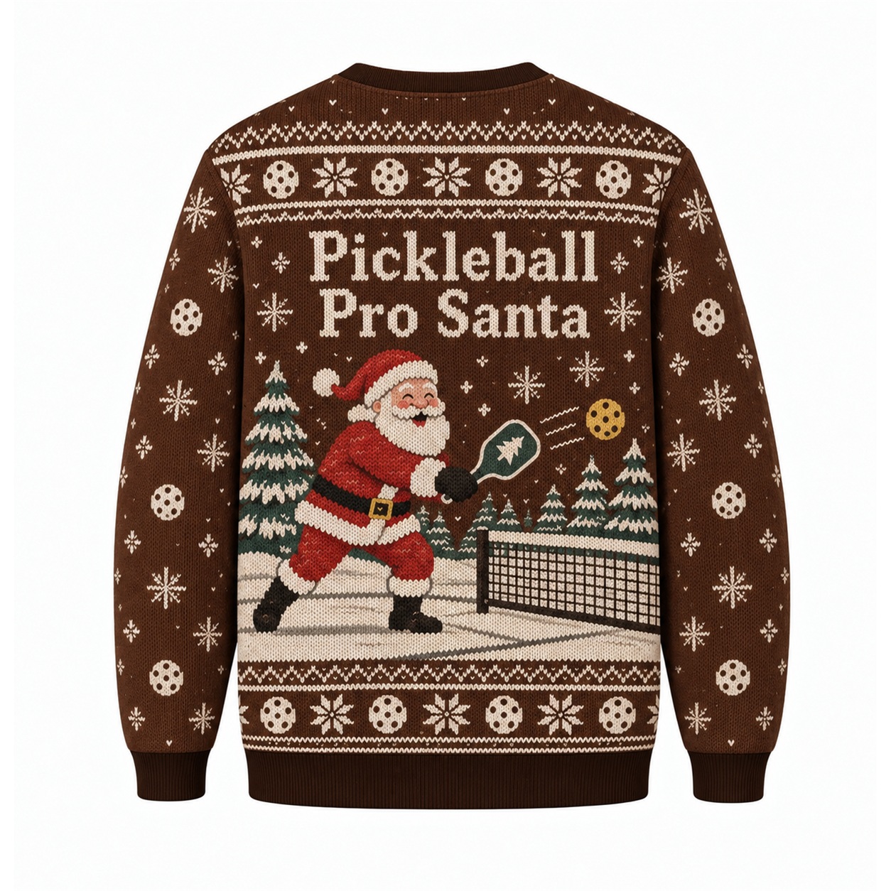 [popular-sweater:PX-24-23:back] Pickleball Pro Santa Ugly Christmas Sweatshirt - Back view