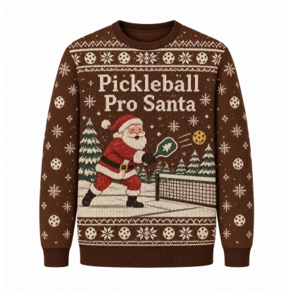 [popular-sweater:PX-24-23:front] Pickleball Pro Santa Ugly Christmas Sweatshirt - Front view