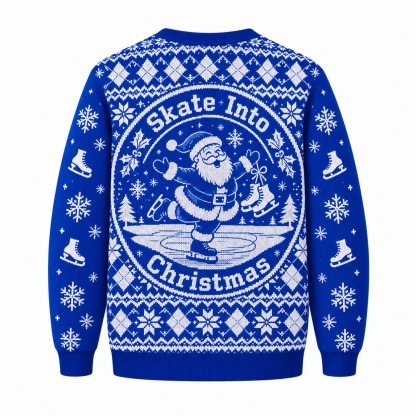 [popular-sweater:PX-24-24:back] Skate Into Christmas Ugly Christmas Sweatshirt - Back view
