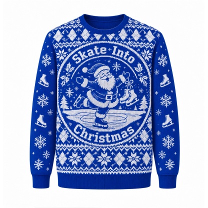 [popular-sweater:PX-24-24:front] Skate Into Christmas Ugly Christmas Sweatshirt - Front view