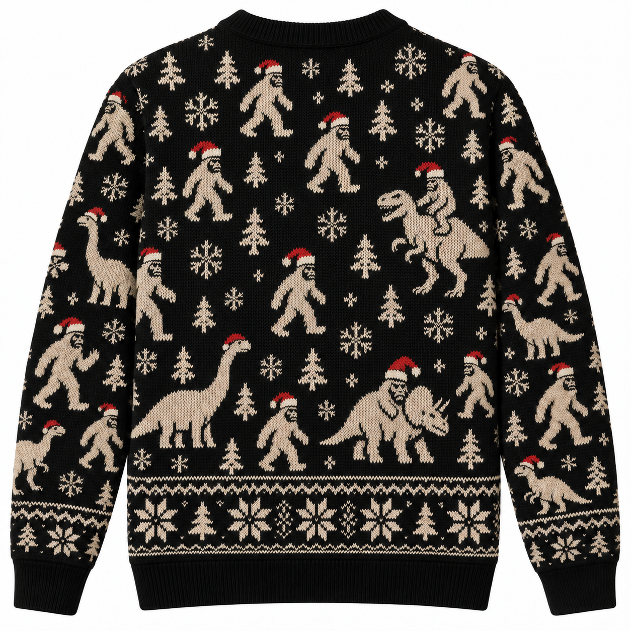 [popular-sweater:PX-25-02:back] Sasquatch Christmas Ugly Christmas Sweatshirt - Back view