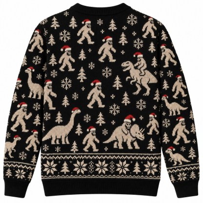 [popular-sweater:PX-25-02:back] Sasquatch Christmas Ugly Christmas Sweatshirt - Back view