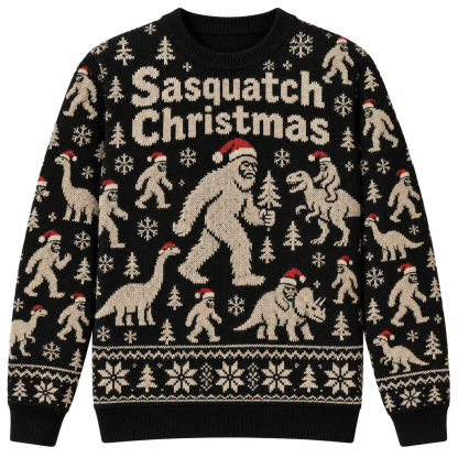 [popular-sweater:PX-25-02:front] Sasquatch Christmas Ugly Christmas Sweatshirt - Front view