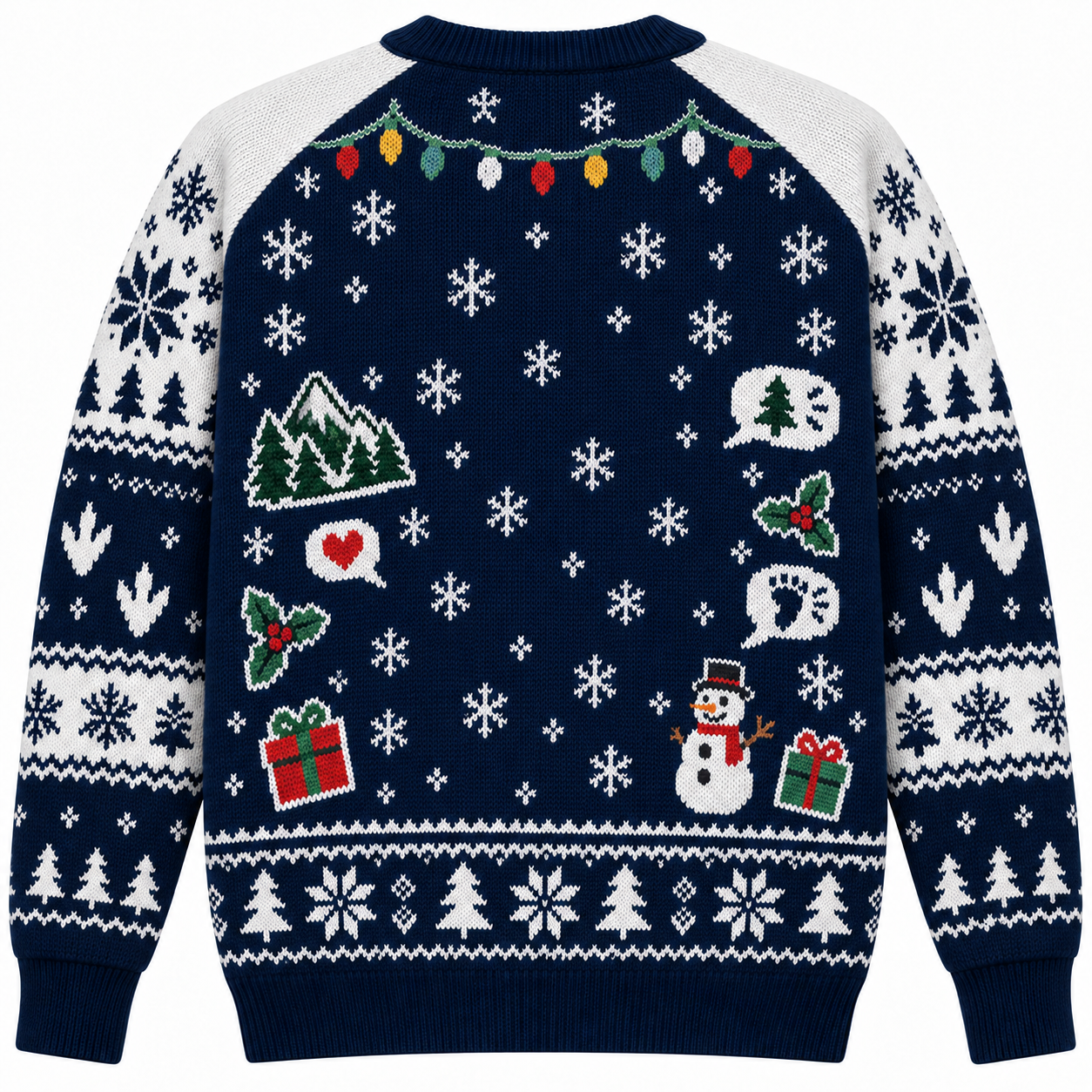 [popular-sweater:PX-25-03:back] Tree Rex Dinosaur Ugly Christmas Sweatshirt - Back view