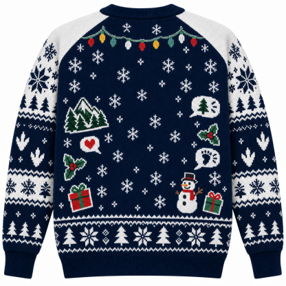[popular-sweater:PX-25-03:back] Tree Rex Dinosaur Ugly Christmas Sweatshirt - Back view