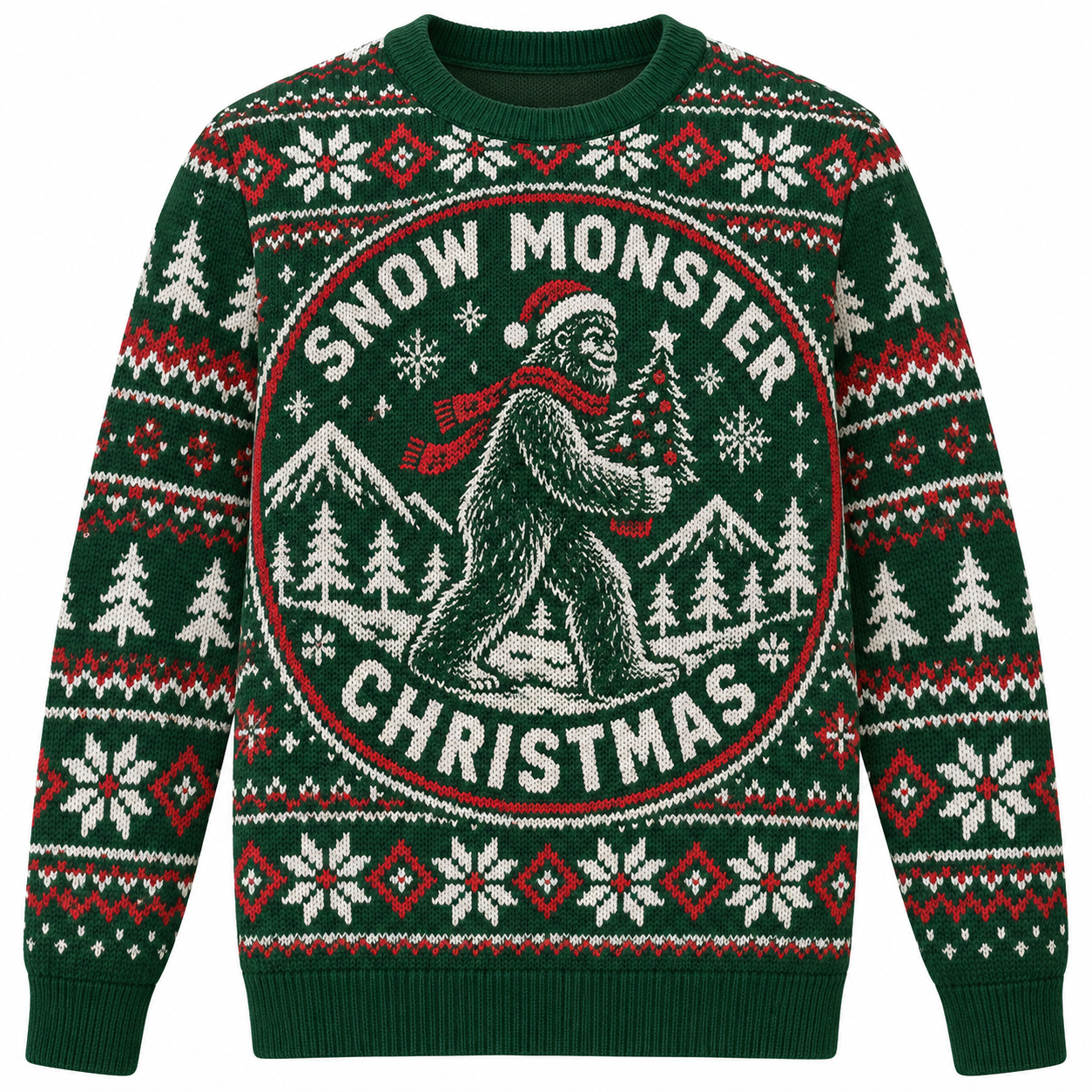 [popular-sweater:PX-25-05:front] Snow Monster Christmas Ugly Christmas Sweatshirt - Front view