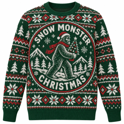 [popular-sweater:PX-25-05:front] Snow Monster Christmas Ugly Christmas Sweatshirt - Front view