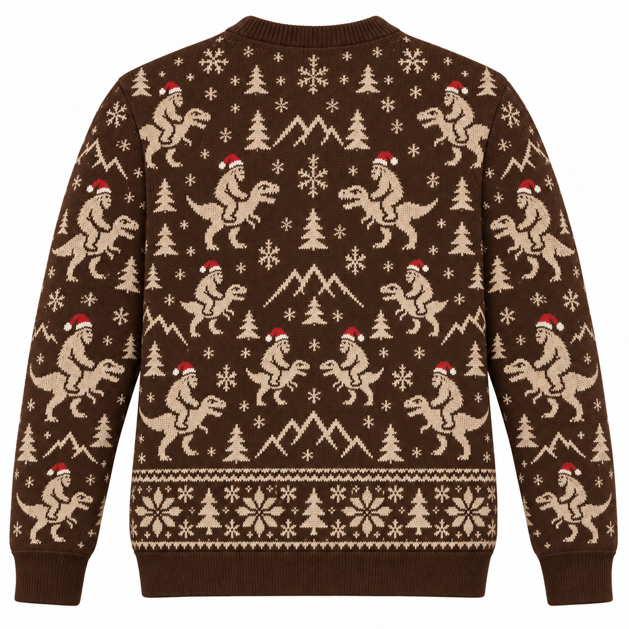 [popular-sweater:PX-25-07:back] Squatchin Through The Snow Ugly Christmas Sweatshirt - Back view