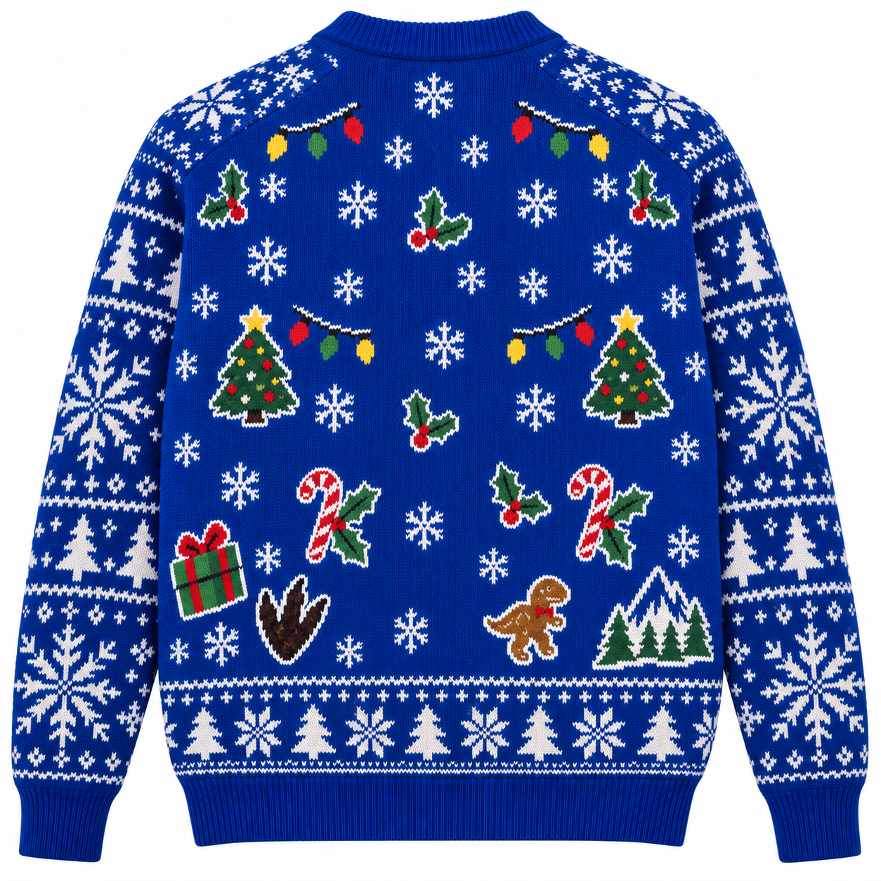 [popular-sweater:PX-25-08:back] Raptor Christmas Ugly Christmas Sweatshirt - Back view