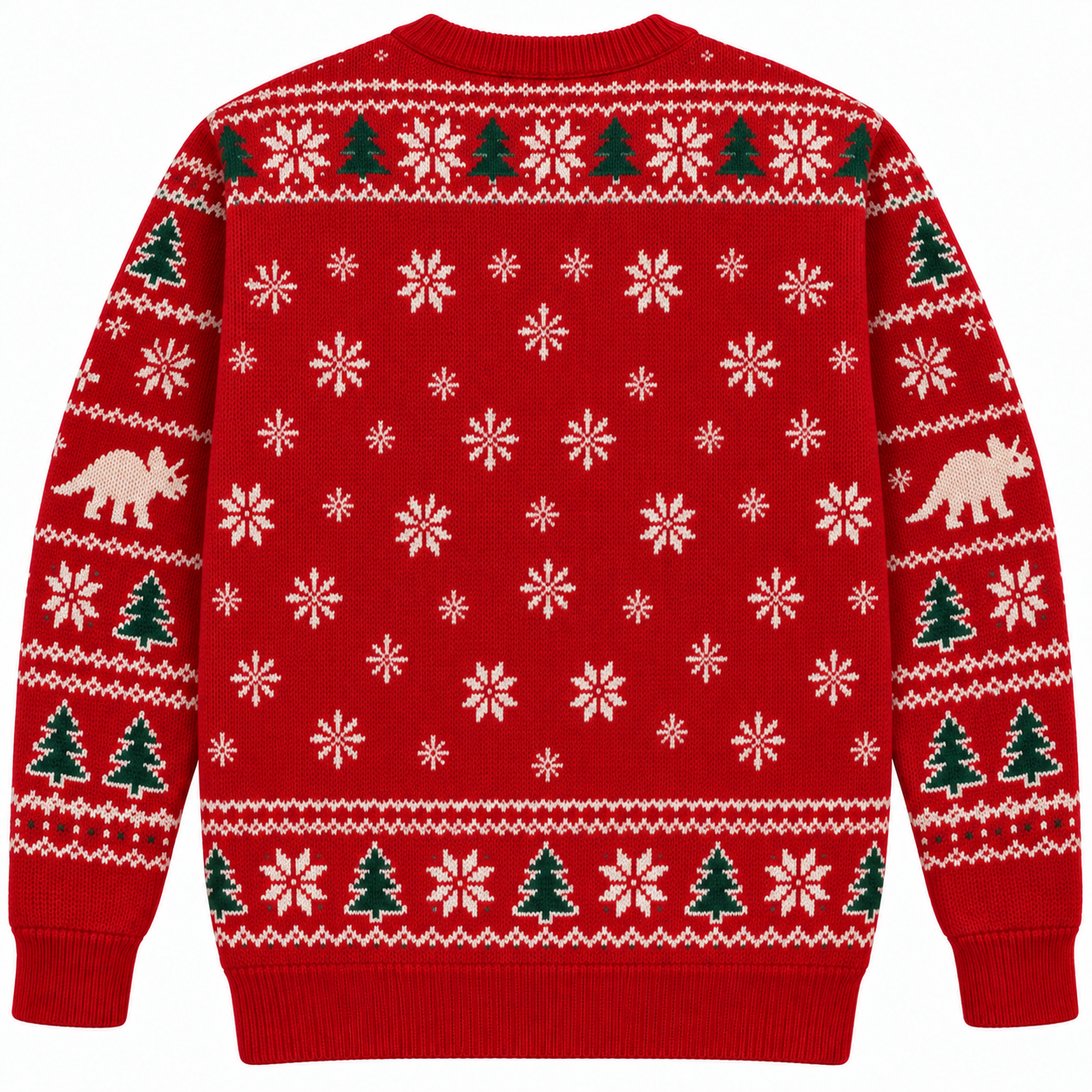 [popular-sweater:PX-25-09:back] Triceratops Christmas Ugly Christmas Sweatshirt - Back view
