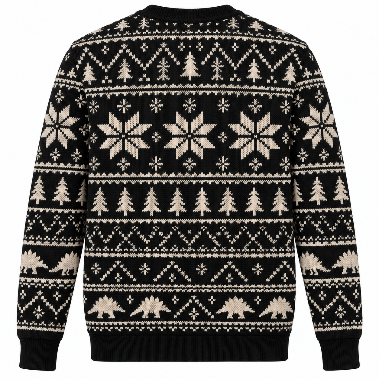 [popular-sweater:PX-25-10:back] Stegosaurus Christmas Lights Ugly Christmas Sweatshirt - Back view