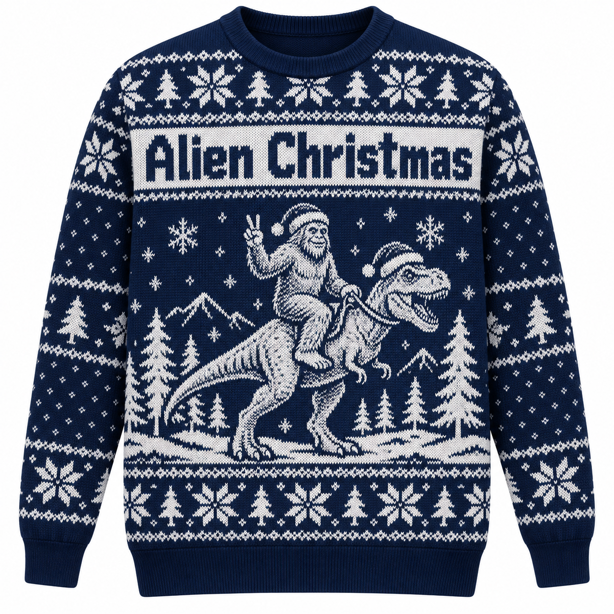 [popular-sweater:PX-25-11:front] Alien Christmas Ugly Christmas Sweatshirt - Front view