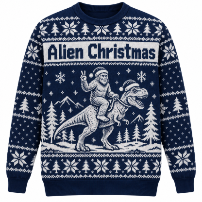 [popular-sweater:PX-25-11:front] Alien Christmas Ugly Christmas Sweatshirt - Front view