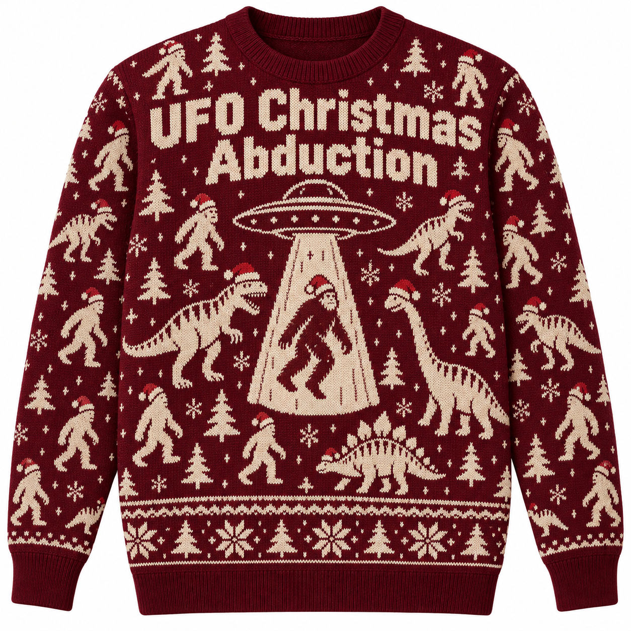 [popular-sweater:PX-25-12:front] UFO Christmas Abduction Ugly Christmas Sweatshirt - Front view
