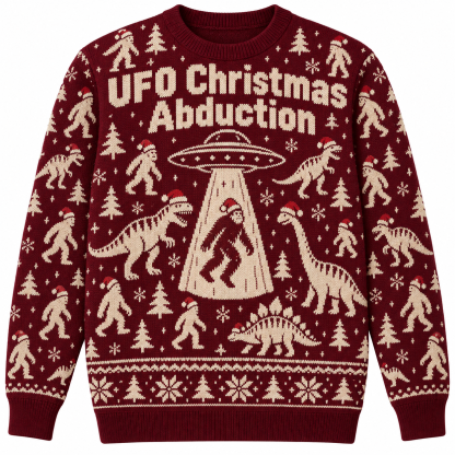 [popular-sweater:PX-25-12:front] UFO Christmas Abduction Ugly Christmas Sweatshirt - Front view