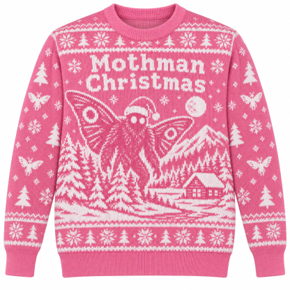 [popular-sweater:PX-25-14:front] Mothman Christmas Ugly Christmas Sweatshirt - Front view