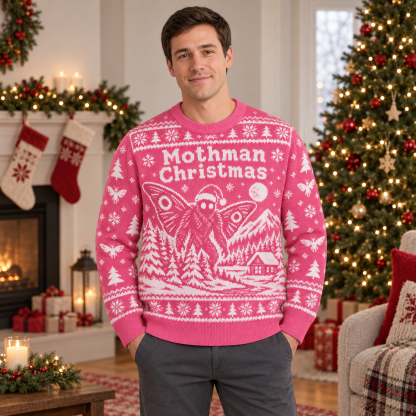 [popular-sweater:PX-25-14:male] Mothman Christmas Ugly Christmas Sweatshirt - Male view