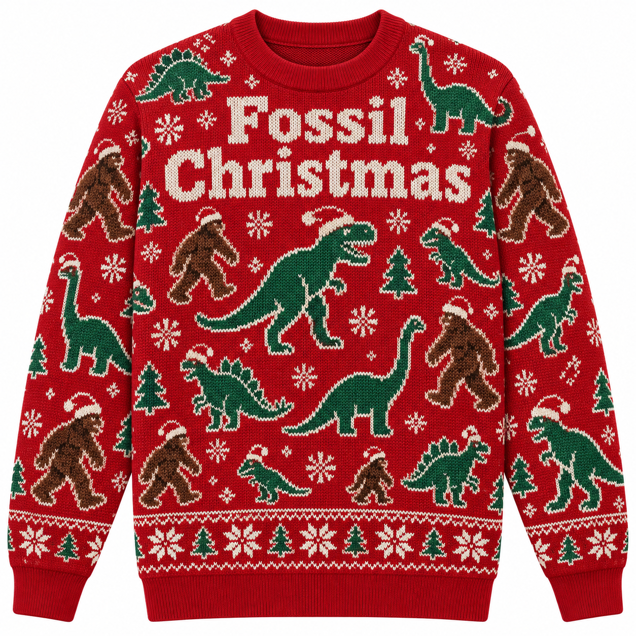 [popular-sweater:PX-25-17:front] Fossil Christmas Ugly Christmas Sweatshirt - Front view