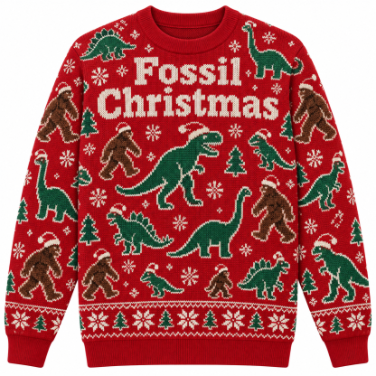 [popular-sweater:PX-25-17:front] Fossil Christmas Ugly Christmas Sweatshirt - Front view