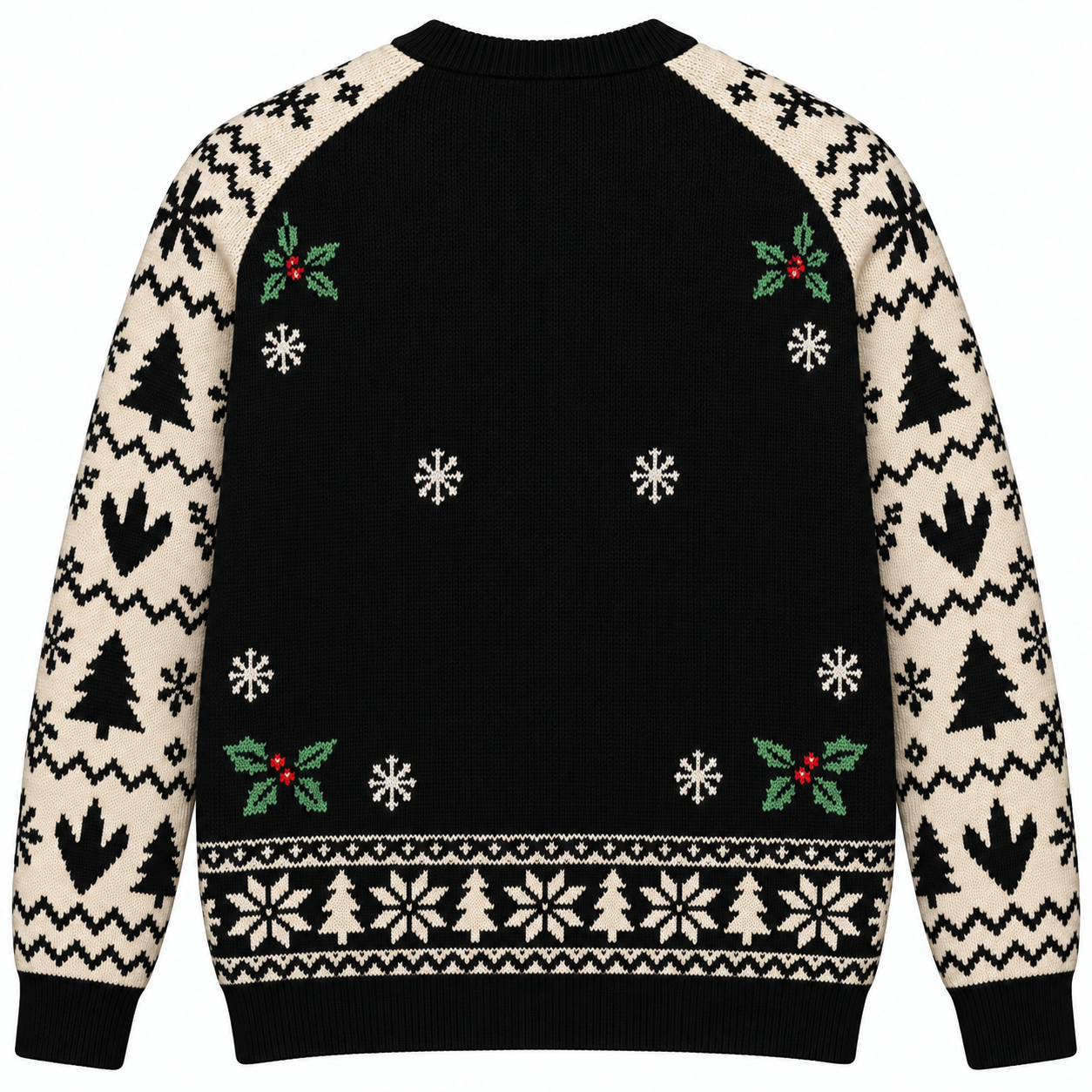 [popular-sweater:PX-25-18:back] Prehistoric Christmas Ugly Christmas Sweatshirt - Back view