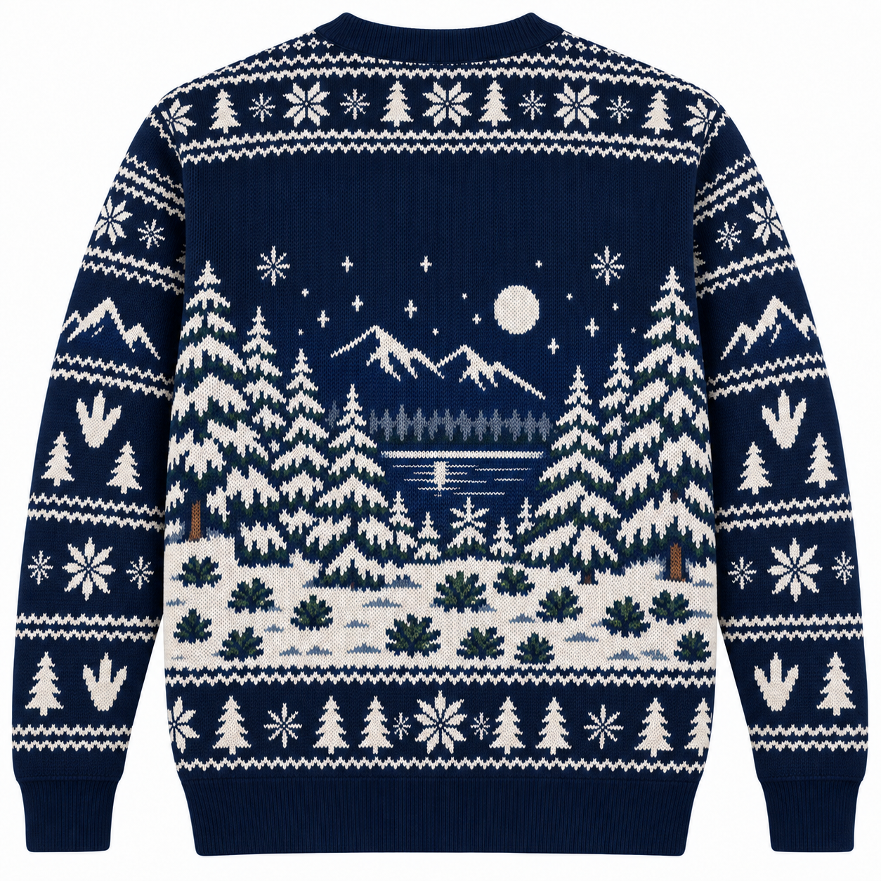 [popular-sweater:PX-25-19:back] Bigfoot Camping Christmas Ugly Christmas Sweatshirt - Back view