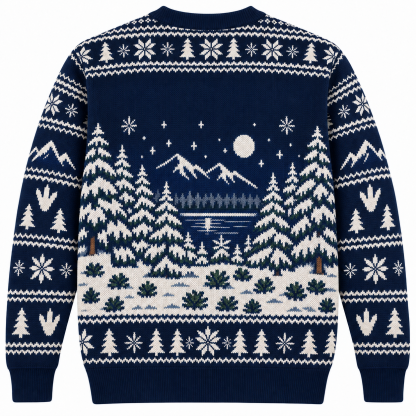 [popular-sweater:PX-25-19:back] Bigfoot Camping Christmas Ugly Christmas Sweatshirt - Back view