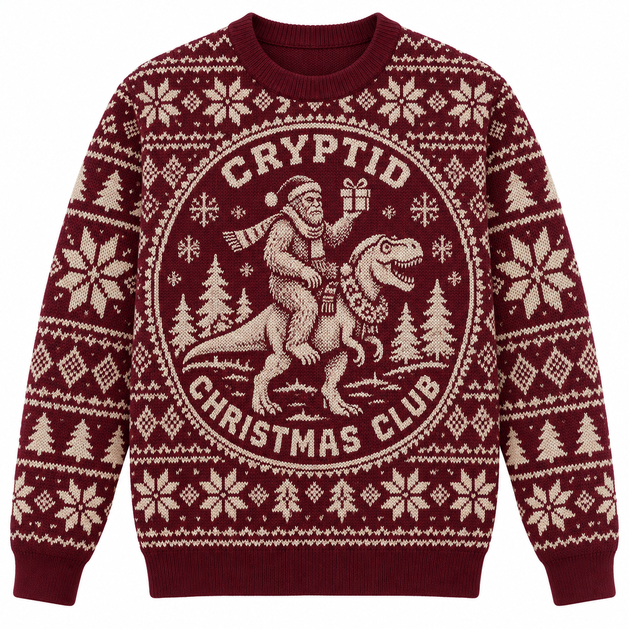 [popular-sweater:PX-25-20:front] Cryptid Christmas Club Ugly Christmas Sweatshirt - Front view