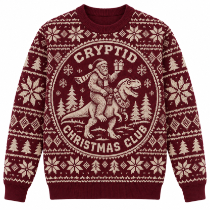 [popular-sweater:PX-25-20:front] Cryptid Christmas Club Ugly Christmas Sweatshirt - Front view