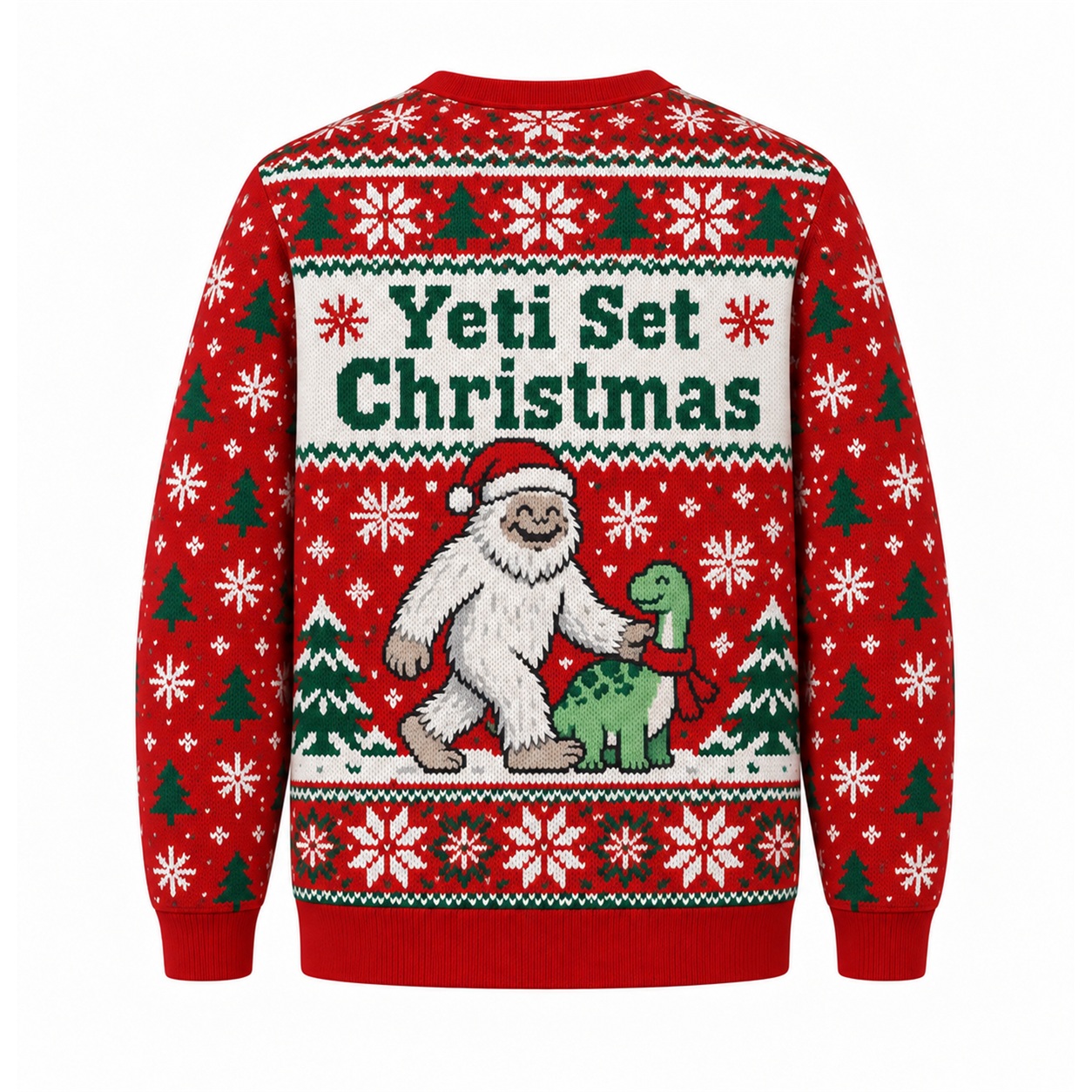 [popular-sweater:PX-25-21:back] Yeti Set Christmas Ugly Christmas Sweatshirt - Back view