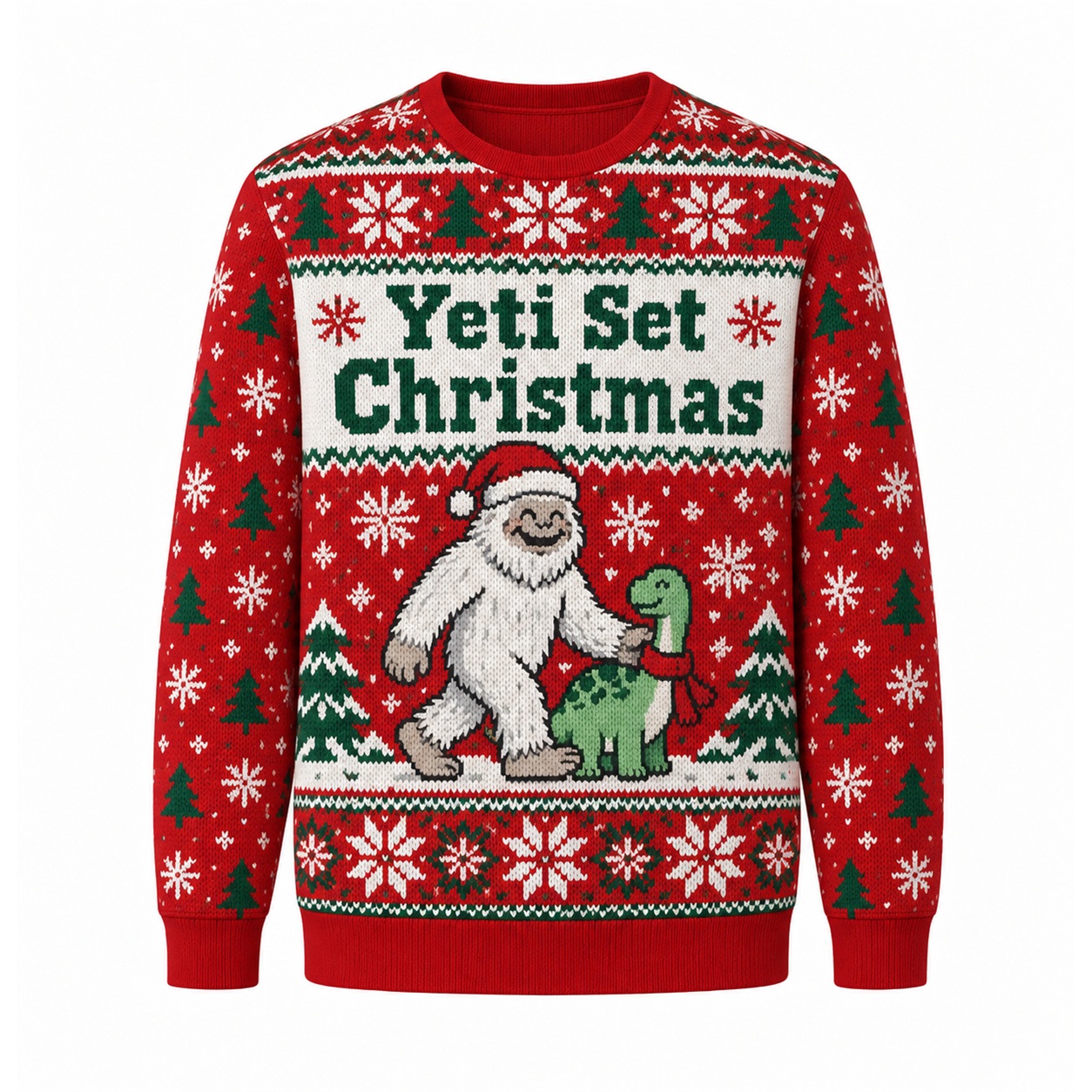 [popular-sweater:PX-25-21:front] Yeti Set Christmas Ugly Christmas Sweatshirt - Front view