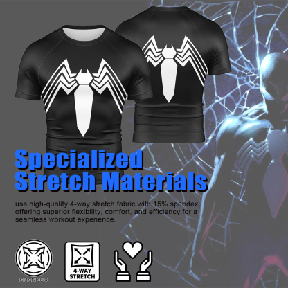 Spiderman Black Short Sleeve Compression Shirt