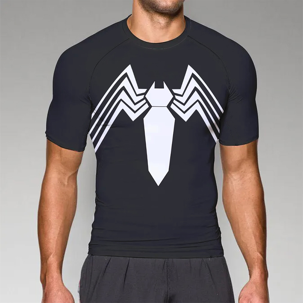 Spiderman Black Short Sleeve Compression Shirt