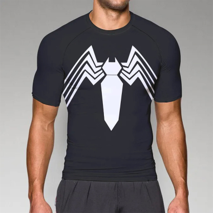 Spiderman Black Short Sleeve Compression Shirt