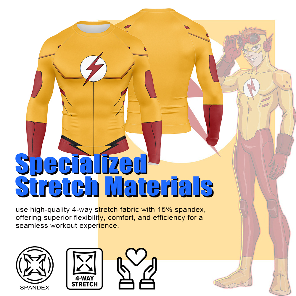 Young Justice The Flash Wally West Long Sleeve Compression Shirt