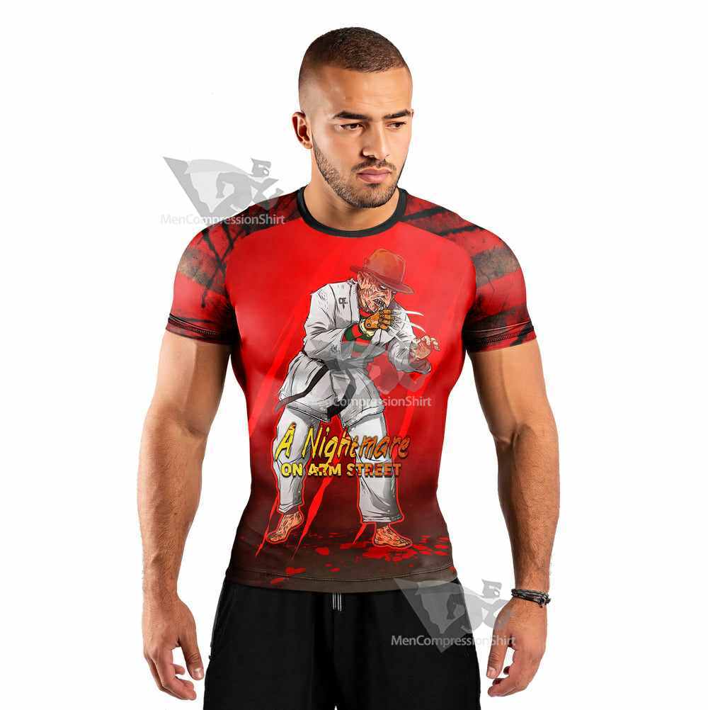 A Nightmare On Elm Street Mens Short Sleeve Rash Guard