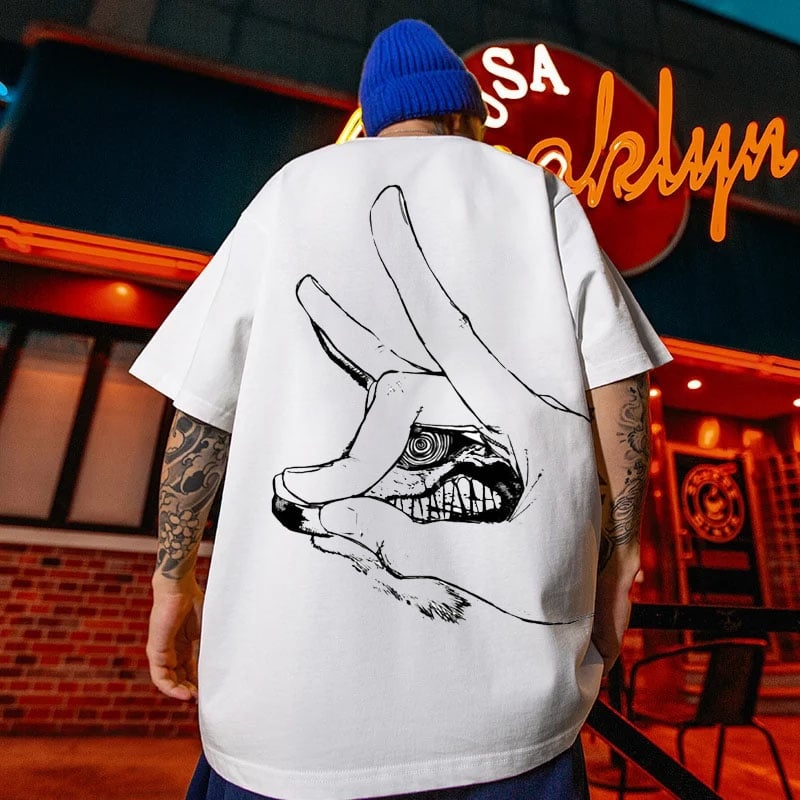 Nine-Tailed Fox Form Hand Anime Ninja Oversized T-Shirt