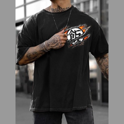 Dragon Ball Logo Black Oversized Anime T-Shirt