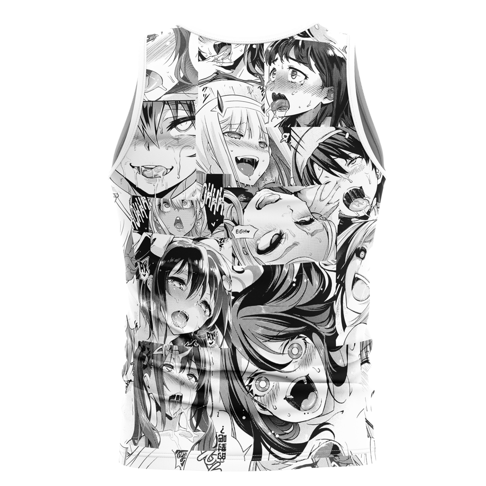 Ahegao Manga Collage Sleeveless Compression Shirt