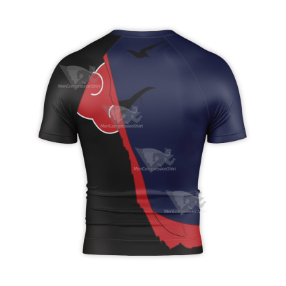 Akatsuki Hokage Cloud Black Short Sleeve Compression Shirt