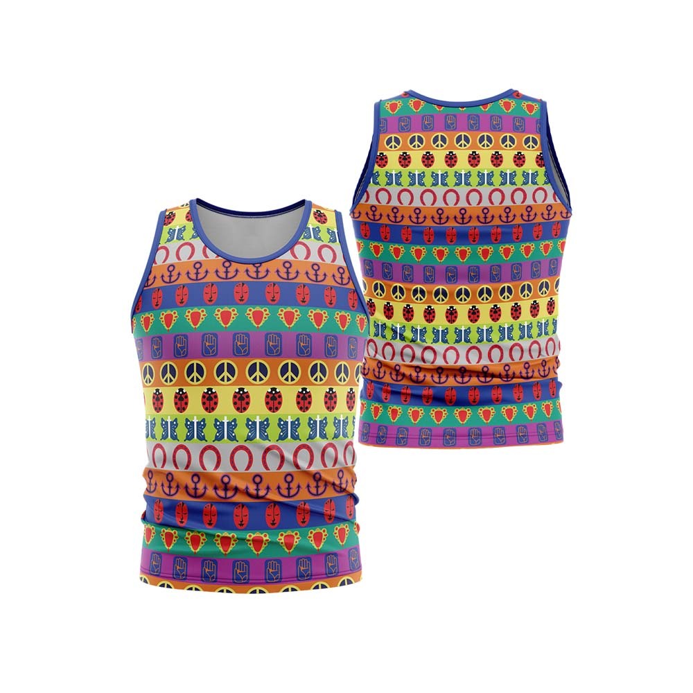 All Symbols Pattern Jojos Bizarre Adventure Sleeveless Compression Shirt