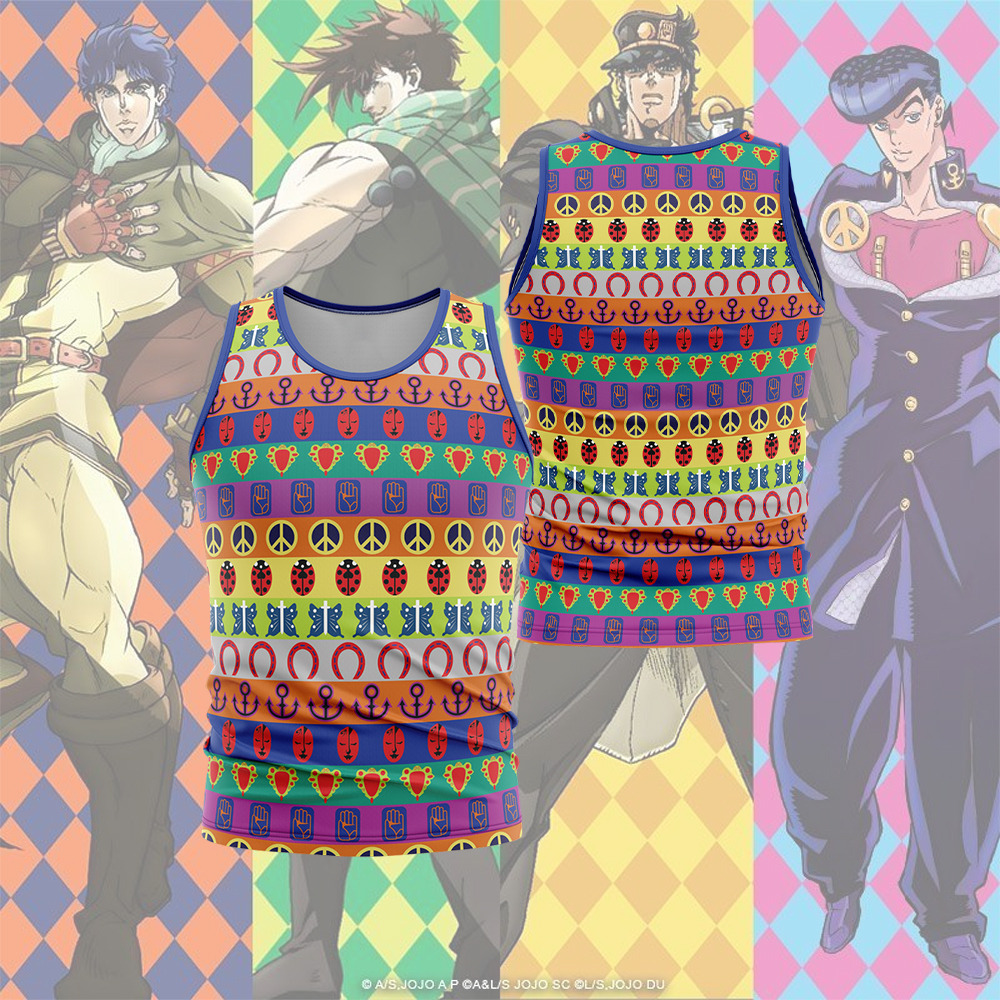 All Symbols Pattern Jojos Bizarre Adventure Sleeveless Compression Shirt