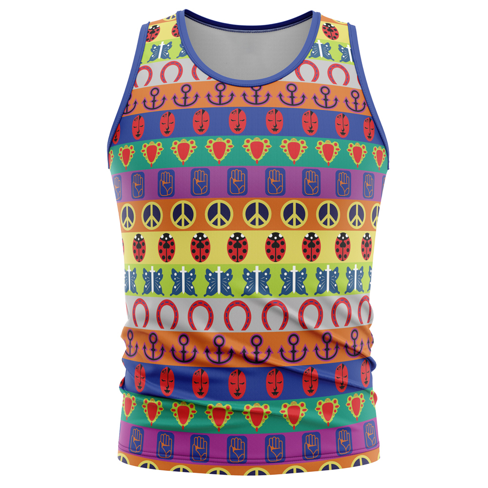 All Symbols Pattern Jojos Bizarre Adventure Sleeveless Compression Shirt