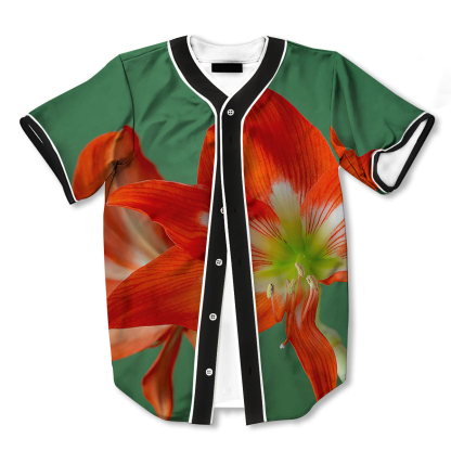 Amaryllis Orange 3d Print Full Size Baseball Jerseys