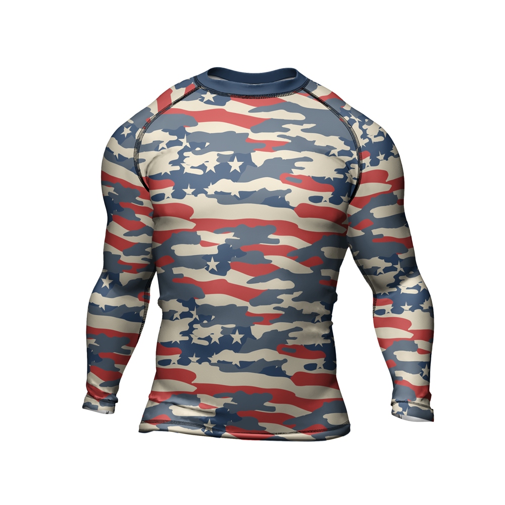 American Camouflage Mens Long Sleeve Compression Shirt