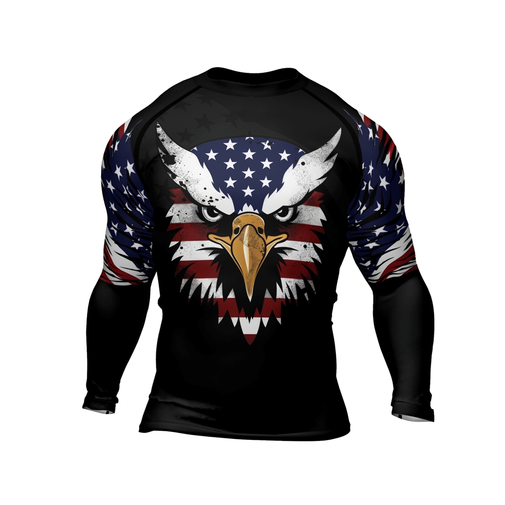 American Eagle Head Mens Long Sleeve Compression Shirt