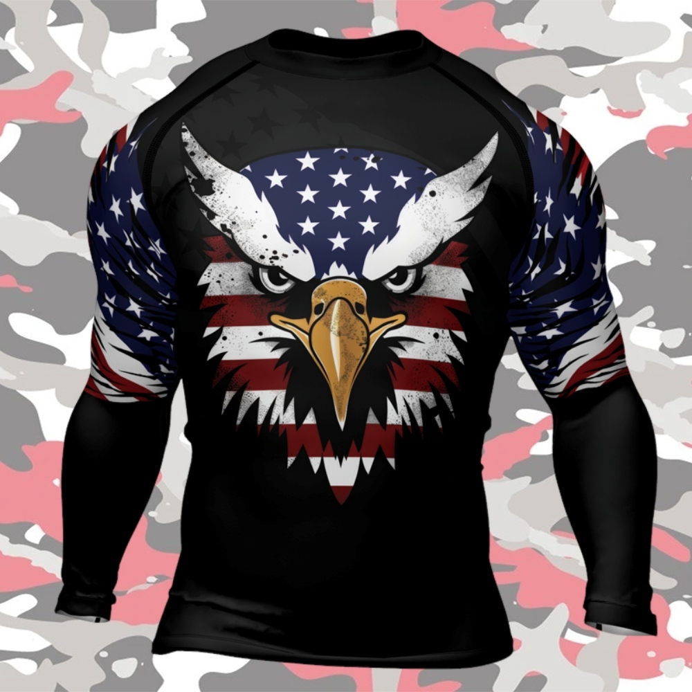 American Eagle Head Mens Long Sleeve Compression Shirt