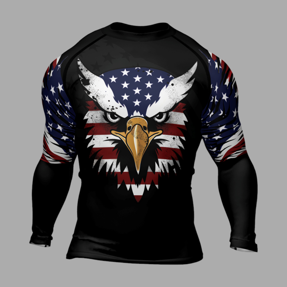 American Eagle Head Mens Long Sleeve Compression Shirt