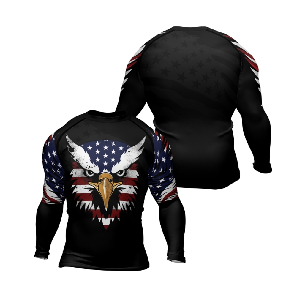 American Eagle Head Mens Long Sleeve Compression Shirt