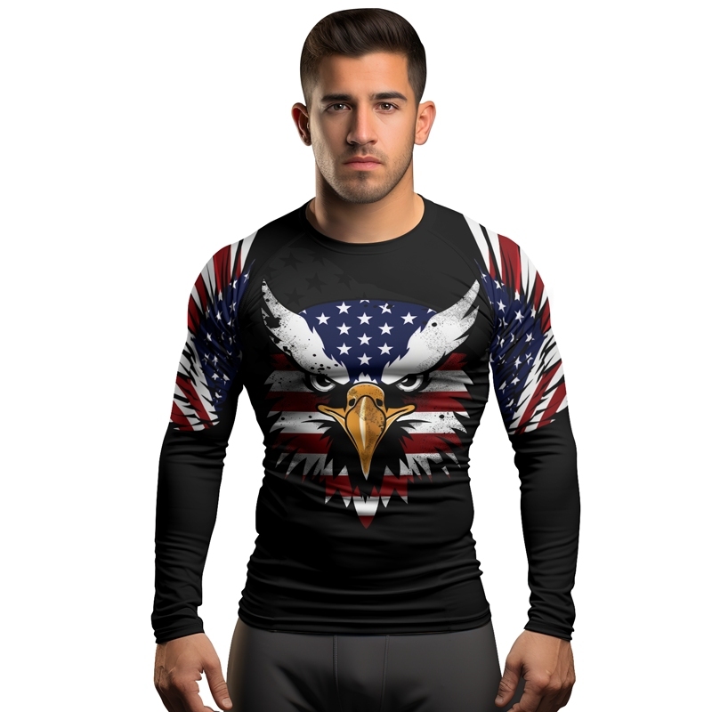 American Eagle Head Mens Long Sleeve Compression Shirt